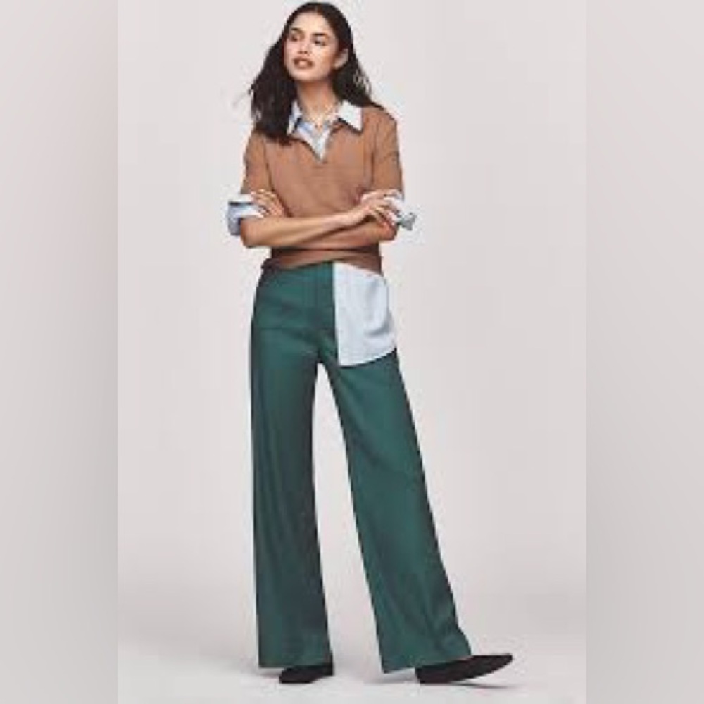 Anthropologie Colette Wide Leg Linen Pant - 27